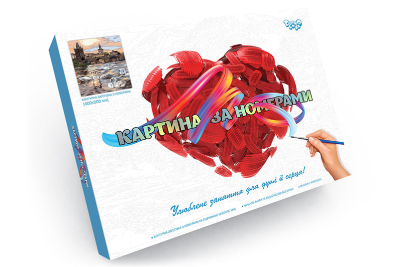 Набір для розпису по номерах 40x50 см KpN-01-01U.02U...10U "PAINTING BY NUMBERS" в коробці DANKO - Зображення 6