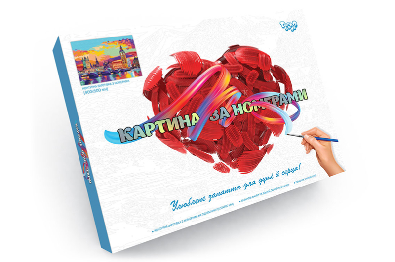 Набір для розпису по номерах 40x50 см KpN-01-01U.02U...10U "PAINTING BY NUMBERS" в коробці DANKO - Зображення 8