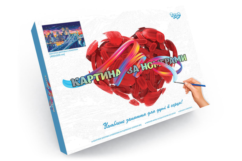Набір для розпису по номерах 40x50 см KpN-01-01U.02U...10U "PAINTING BY NUMBERS" в коробці DANKO - Зображення 2