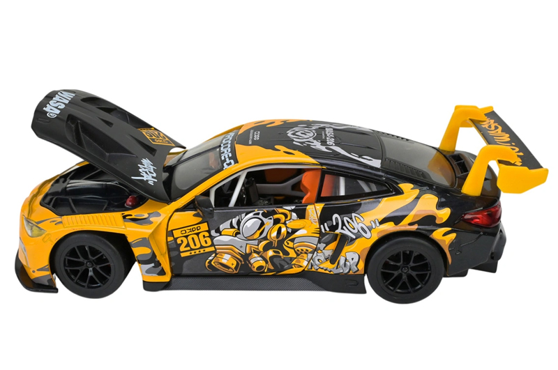 Машина металева АВТОПРОМ 68296A(Y)1:24 BMW M4 GT3, батар,світло, звук, відкр.двері, кор. 26.5x13.5x1см - Зображення 5