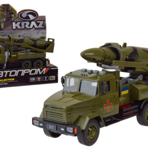 Військова техніка АВТОПРОМ КРАЗ арт. KR-2202-01 на батарейки, світло , звук, відкриваються двері, коробка 32,5*19*12 см