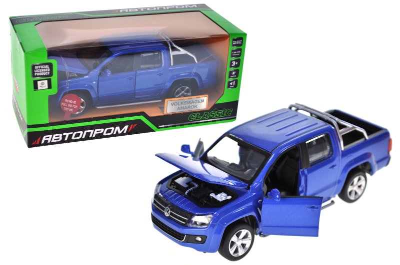 Машина металева "АВТОПРОМ" 68365 1:30 Volkswagen Amarok, батарейка, світло, звук, відкриваються двері, кор. 18*9*8см