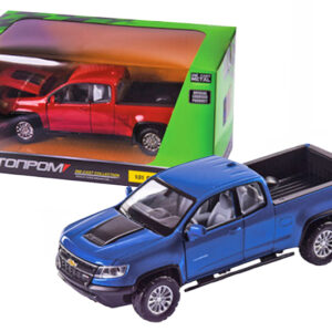 Машина металева 68442 2 кольори, 1:31 Chevy Colorado ZR2, на батарейки: світло і звук, відкриваються двері, в коробці 20x11x10 см Автопром
