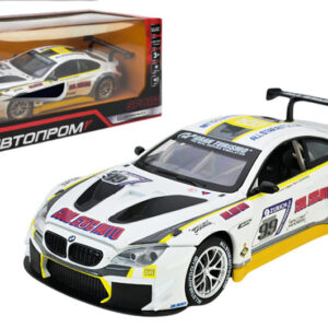 Машина металева "АВТОПРОМ" 68278A(W) 1:24 BMW M6 GT3, батарейка, світло, звук, відкриваються двері, кор. 24,5*12см
