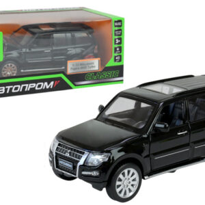 Машина АВТОПРОМ 68463B "Mitsubishi Pajero 4WD Turbo", 1:33 на батарейках, світло, звук, відкриваються двері, багажник, капот коробка р.18x9x8 см