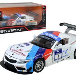 Машина АВТОПРОМ 68349C "BMW Z4 GT3" 1:32, металева, на батарейках, світло, звук, відкриваються двері, коробка 18x9x8см