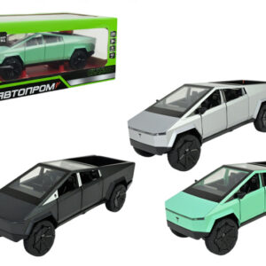 Машина металева AP7725 Tesla pickups, 1:24 батарейка, світло, звук, відкриваються двері,коробка р. 28x16x12,8см АВТОПРОМ