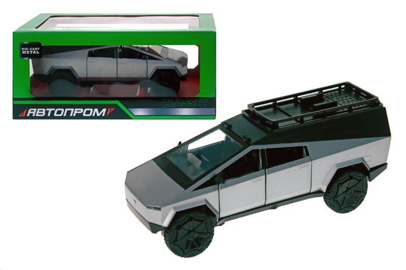 Машина АВТОПРОМ AP7727 Tesla pickups camring,1:24 на батарейках, світло, звук, відкриваються двері, коробка р.28x16x12,8см - Зображення 5