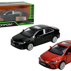 Машина металева 68432 1:33 Toyota Corolla Hybrid, на батарейки, світло, звук, відкриваються двері, коробка 18x8x9 см АВТОПРОМ