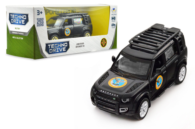 Машина 250364M "LAND ROVER DEFENDER 110 Шеврони Героїв ГУР МО" TECHNODRIVE