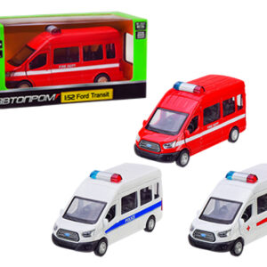 Машина металева "Автопром" 4373, :52 Ford Transit Police car, 3 кольори, відкриваються двері, в коробці р. 14,5*6,5*7см