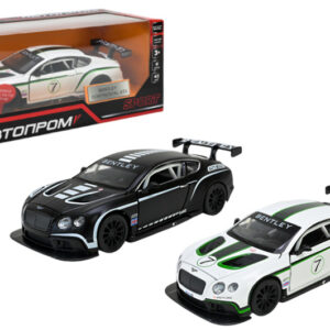 Машина металева 68353 2 кольори 1:32 Bentley Continental GT3, на батарейки, світло, звук, відкриваються двері, коробка 18x9x8 см АВТОПРОМ