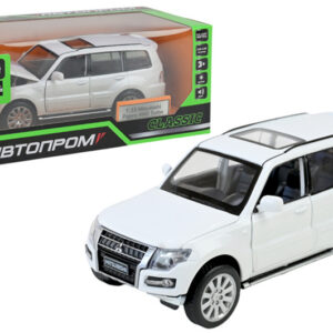 Машина металева 68463W 1:33 "Mitsubishi Pajero 4WD Turbo", на батарейках, світло, звук, відкриваються двері, коробка 18x9x8 см АВТОПРОМ