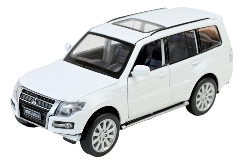 Машина металева 68463W 1:33 "Mitsubishi Pajero 4WD Turbo", на батарейках, світло, звук, відкриваються двері, коробка 18x9x8 см АВТОПРОМ - Зображення 2