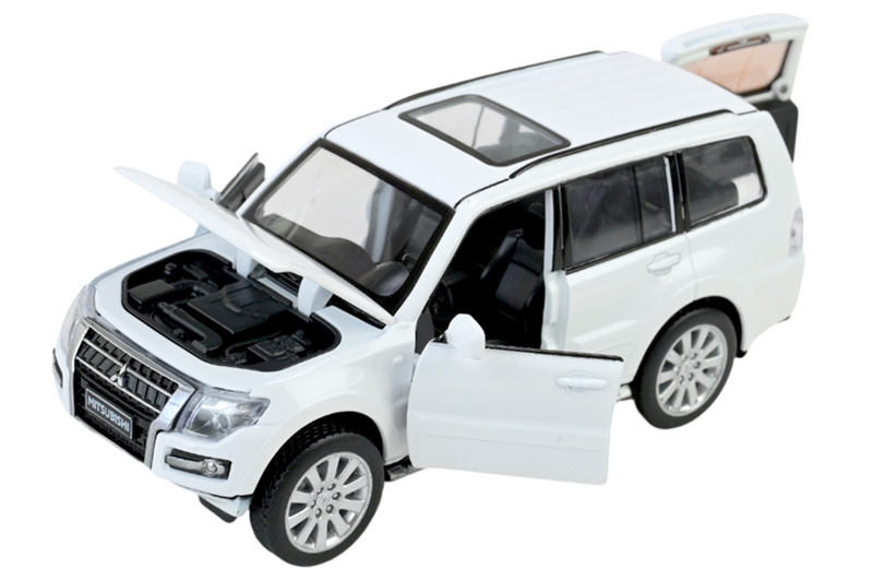 Машина металева 68463W 1:33 "Mitsubishi Pajero 4WD Turbo", на батарейках, світло, звук, відкриваються двері, коробка 18x9x8 см АВТОПРОМ - Зображення 5