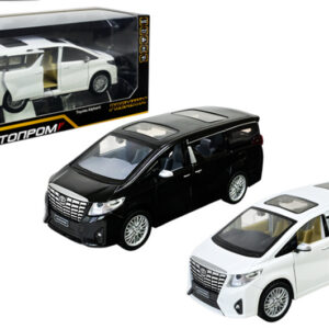 Машина металева 68481 "АВТОПРОМ", 2 кольори, 1:29 Toyota Alphard, батарейка, світло, звук, відкр. двері, в коробці 20x11x10 см.