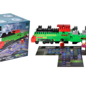 Конструктор блочний QB300-202 "Block&Steps: Залізничний Експрес" + ходилка і меморі гра 3в1, 136дет. qbee