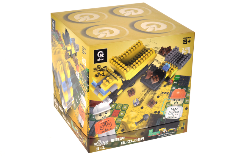 Конструктор блочний QB300-204 "Block&Steps: Мегабудівельник" + ходилка і меморі гра 3в1, 125дет. qbee - Зображення 2
