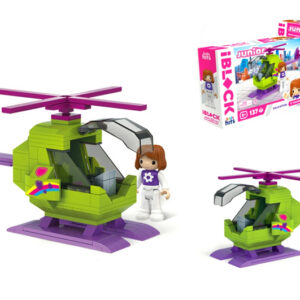 Конструктор Kids hits IBLOCK JUNIOR KH08/012/03 Дівчатка, Вертоліт 137 деталей, комплект фігур, інструментів, наліпки, короб. 24*16*6