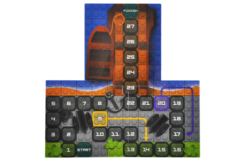 Конструктор блочний QB300-104 "Block&Steps: Піратський корабель" + ходилка і меморі гра 3в1, 41дет. qbee - Зображення 3