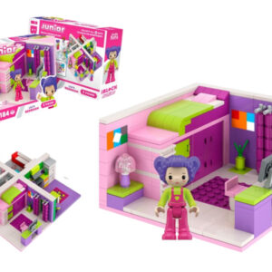 Конструктор Kids hits IBLOCK JUNIOR  KH08/001/1 Дівчатка, Спальня Лілі, 184 дет, в комплекті фігури, інструкція, наліпки, коробка 24*16*6 см