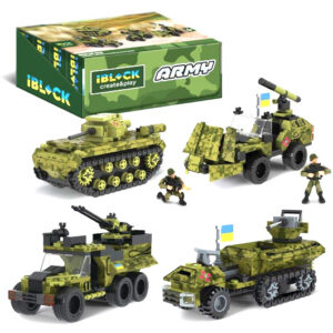 Конструктор IBLOCK PL-921-427 Армія, 154-237 деталей, 4 види, коробка 23*4,5*14 см