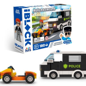Конструктор Kids hits IBLOCK JUNIOR  KH41/003/3 180 деталей Armoured Vehicle In Pursuit короб. 24*16*6 см