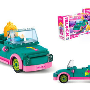 Конструктор Kids hits IBLOCK JUNIOR  KH08/012/02, Дівчатка, Кабріолет,124 дет,компл. фігур, інстр., наліпки,короб. 24*16*6