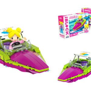 Конструктор Kids hits IBLOCK JUNIOR  KH08/012/04, Дівчатка, Моторний човен,142 дет,компл. фігур, інстр., наліпки,короб. 24*16*6