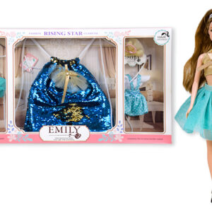 Лялька Emily, QJ083, в наборі спідниця для дитини, короб.60*33*6,5 см