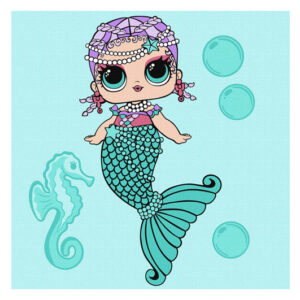 Набір для розпису по номерах 40x40 см KHO6262 "L.O.L. Mermaids Merbaby" Ideyka