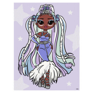 Набір для розпису по номерах  для дітей 30x40 см KHO6272 "L.O.L. Fashion show Lady Braids" зі стразами Ideyka