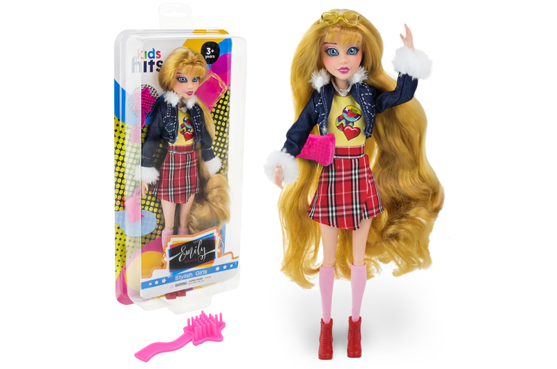 Лялька Emily Grace KH24/006 в стильному вбранні, кежуал стиль, аксес короб. 16,4*37,5*5,2 см