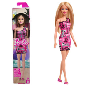 Лялька Barbie HRH07 "Супер стиль" блондинка у брендованій сукні BARBIE FASHION AND BEAUTY