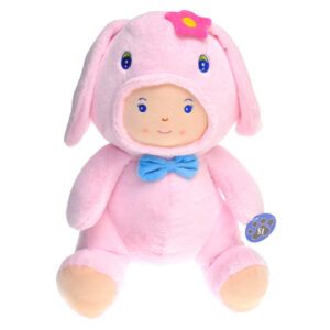 Лялька м"яка в костюмі зайчика в кульку D1802 р.40*30*20см