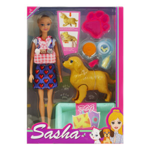 Лялька "Sasha" з собакою в коробці 51829 р.33*7*23см