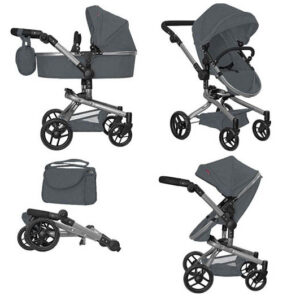 Коляска для ляльки 2в1 FORTUNA 9695 GREY з сумкою метал.кор.54.5*14.5*38.5 CARRELLO