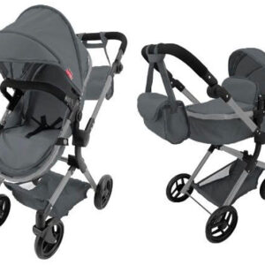 Коляска для ляльки 2в1 ALFA 9707 GREY з сумкою метал.кор.51x15.5x39.5 CARRELLO