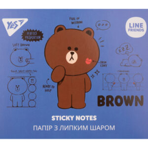 Папір з липким шаром YES "Line Friends" Набір 140 аркушів (7х20) 170334