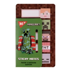 Папір з липким шаром YES "Minecraft" в наборі 100 аркушів (5х20)