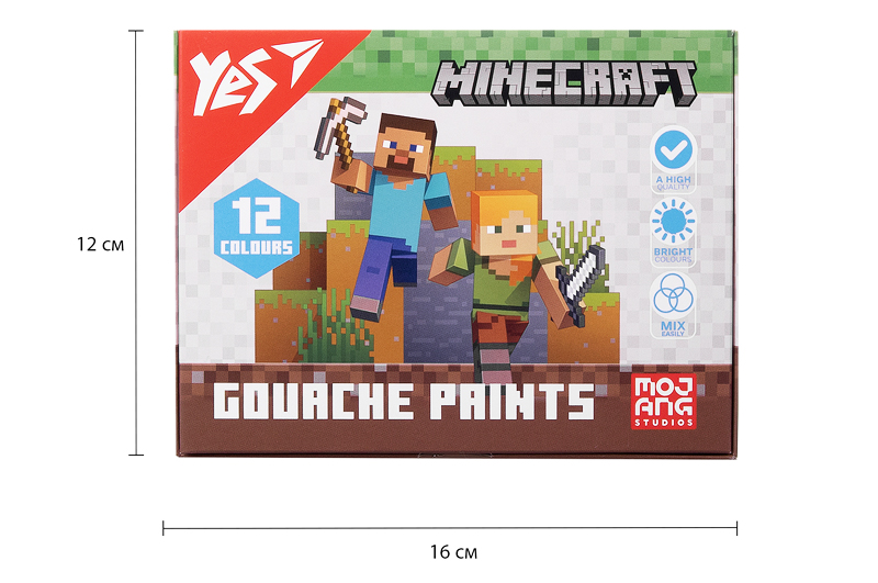Фарби гуашеві Yes Minecraft 12 кол. 20 мл 230407 - Зображення 4