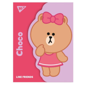 Папка-органайзер YES А4 з фігурним клапаном на липучці "Line Friends. Choco"