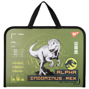 Папка-портфель Yes FC на блискавці з тканинними ручками "Jurassic World" хакі 492242