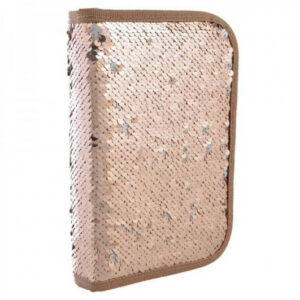 Пенал шкільний твердий "YES" одинарний з клапаном 532423 "Sequins" 20.5*14*3.5, золото