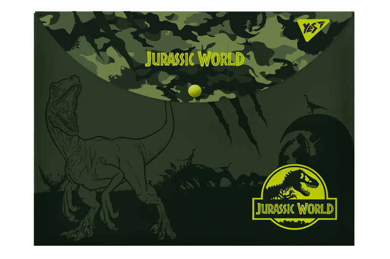 Папка-конверт YES на кнопці А4 "JURASSIC WORLD" 491739