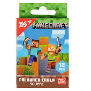 Крейда кольорова YES "Minecraft" квадратна 12 шт 400483