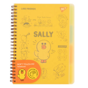 Зошит для записів YES А5 80 арк. софт-тач пласт. обкл. "Line Friends. Sally"