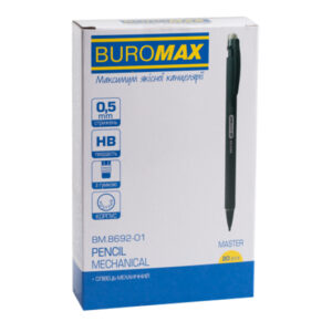 Олівець механічний BUROMAX MASTER, Rubber Touch, 0.5 мм, чорний