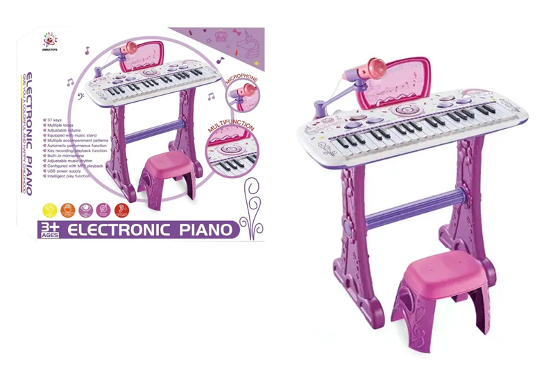 Піаніно 8809 з мікрофоном, на підставці, в коробці р.50,5x8,5x41 см YG Toys