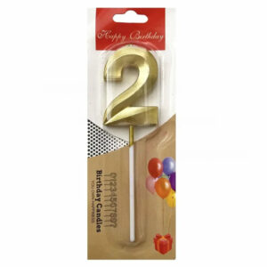 Свічка-цифра 22602 "2" золота 3D (5 см.) 1шт.